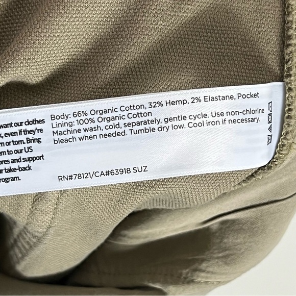 Eileen Fisher Cotton Hemp Tapered Pants in Tarragon Green Size 16 Ankle Pocketa - Picture 15 of 15